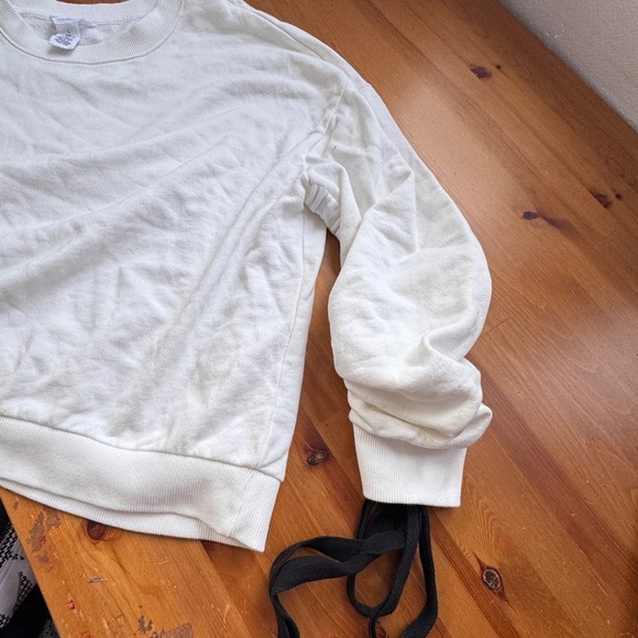 For the Republic White Sweatshirt with Black Ribbon Accents size large - Picture 7 of 8